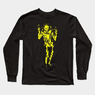 The Flaming Skeleton (yellow) Long Sleeve T-Shirt